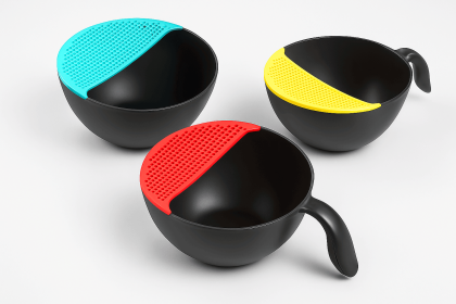 Colorful Strainer With Handle (Color: Yellow)